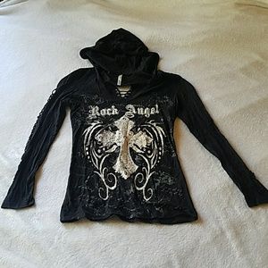 Black Angel Wing Top